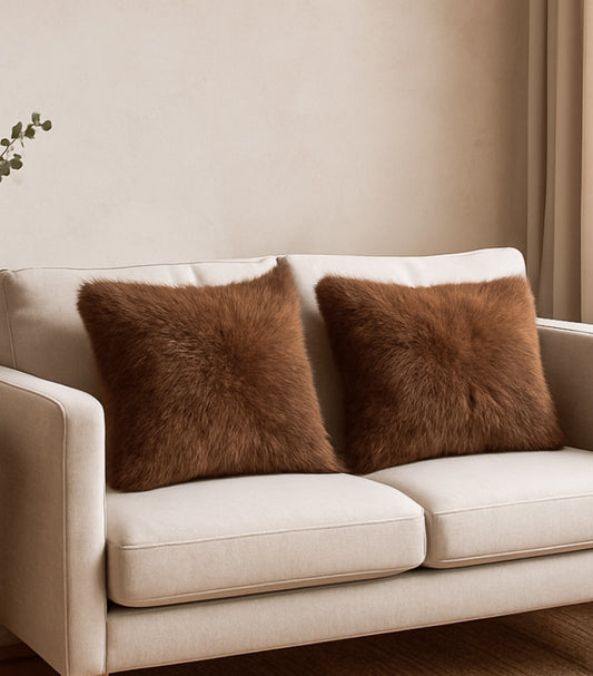 Bison Hair-On Hide Pillow Cover