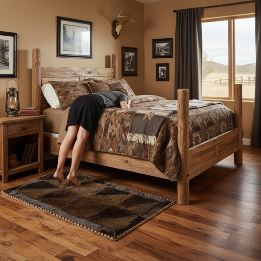 Bison/Cowhide Hair-On Rectangular Rug | Bison interior Diagonal Patchwork Design – 2' x 3'