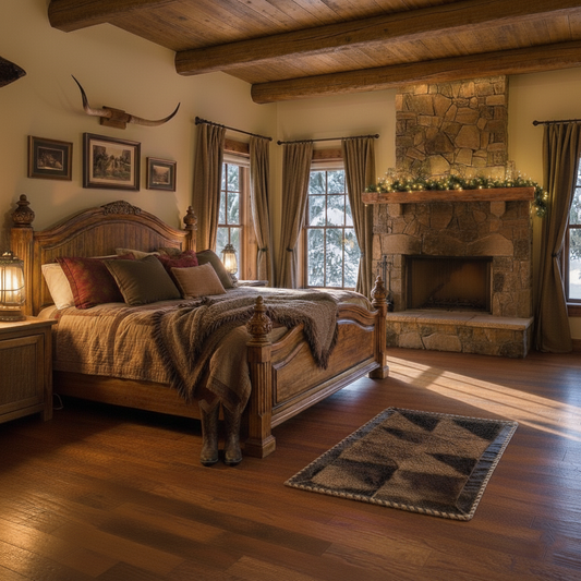 Cowhide/Bison Hair-On Rectangular Rug | Diagonal Patchwork Design – 2' x 3'