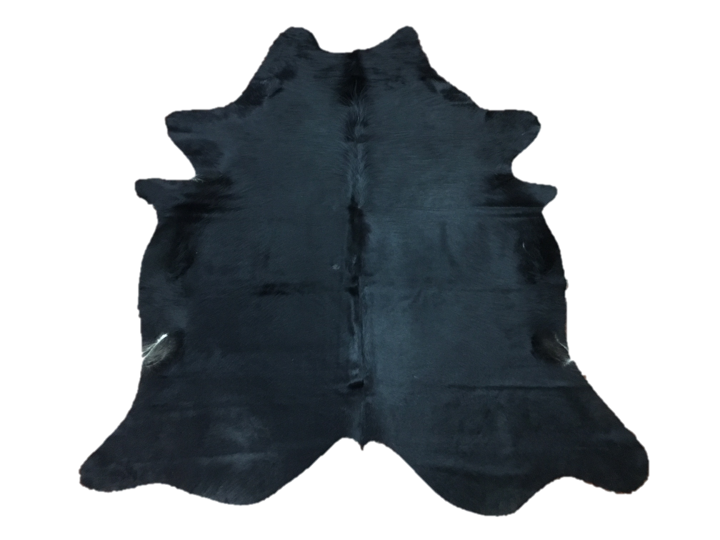 EXOTIC BLACK COWHIDE RUG - 42 Sqft