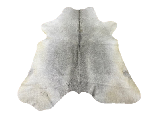 SOLID GREY & BEIGE COWHIDE RUG - 42 sqft