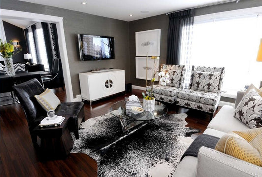 SALT & PEPPER COWHIDE RUG - 42 Sqft