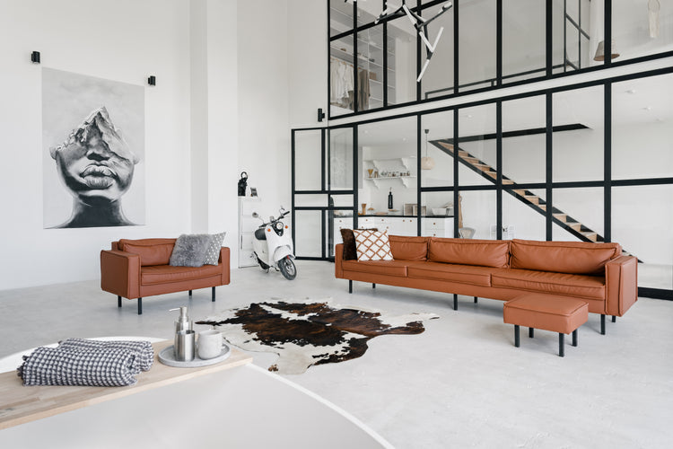 TRICOLOR COWHIDE RUG - 42 Sqft