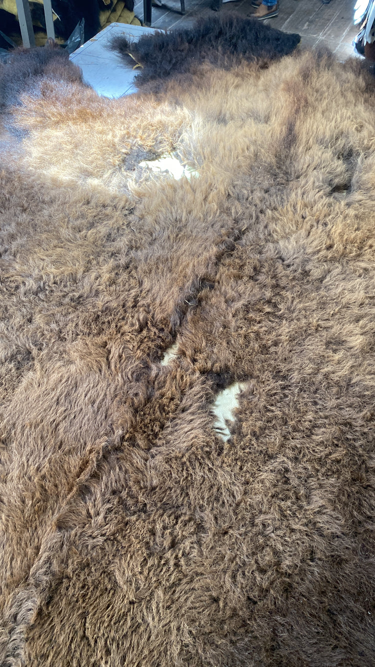 Bison Hair-On Hide Rug | Natural Shape –  Second Grade | Extra-Large 8' x 7'