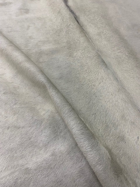 SOLID GREY & BEIGE COWHIDE RUG - 42 sqft