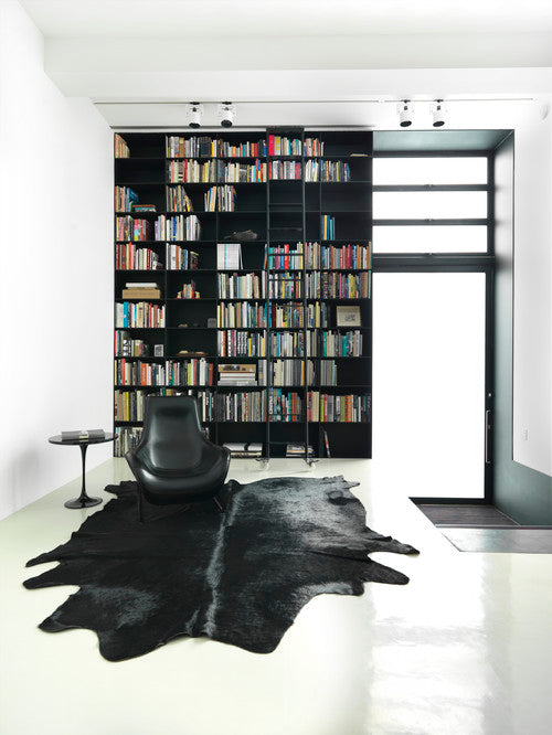 EXOTIC BLACK COWHIDE RUG - 42 Sqft
